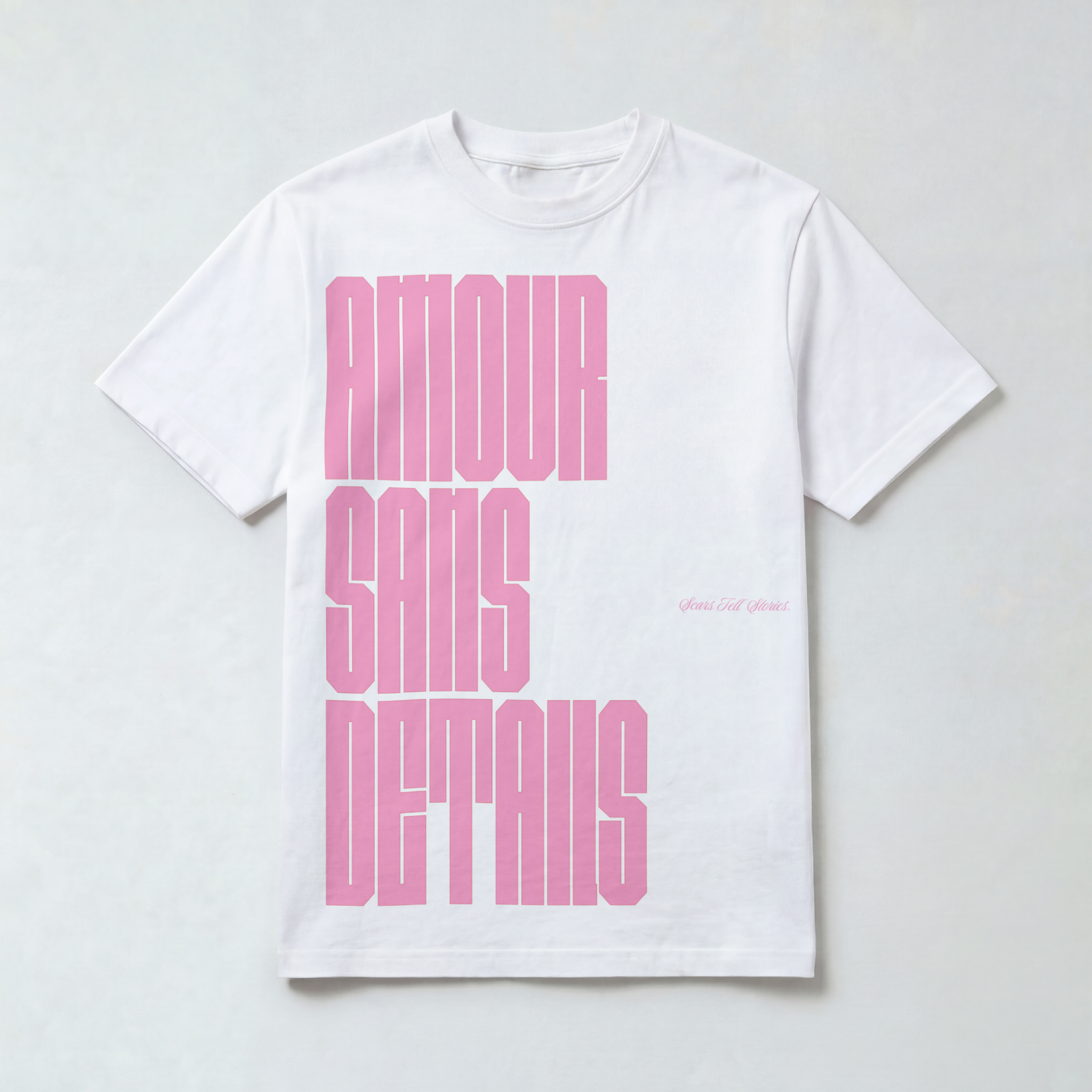 T-SHIRT SCARS TELL STORIES - BLANC