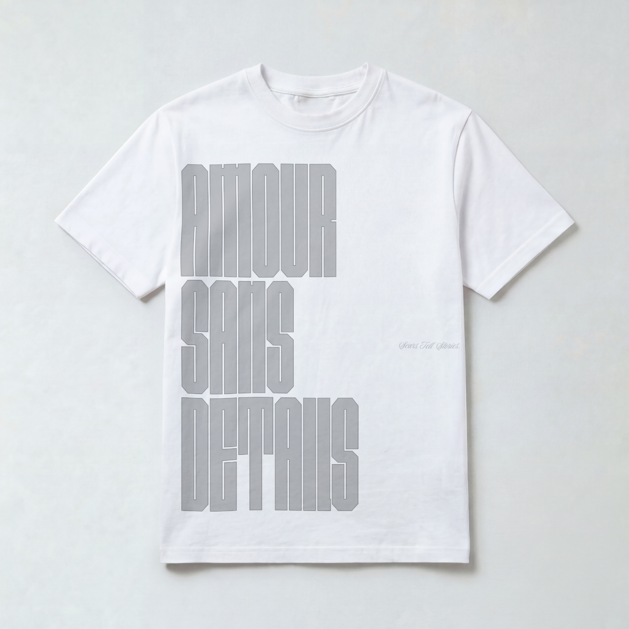 T-SHIRT SCARS TELL STORIES - BLANC